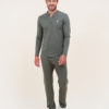 ensemble kaki col mao homme ELOM PARIS