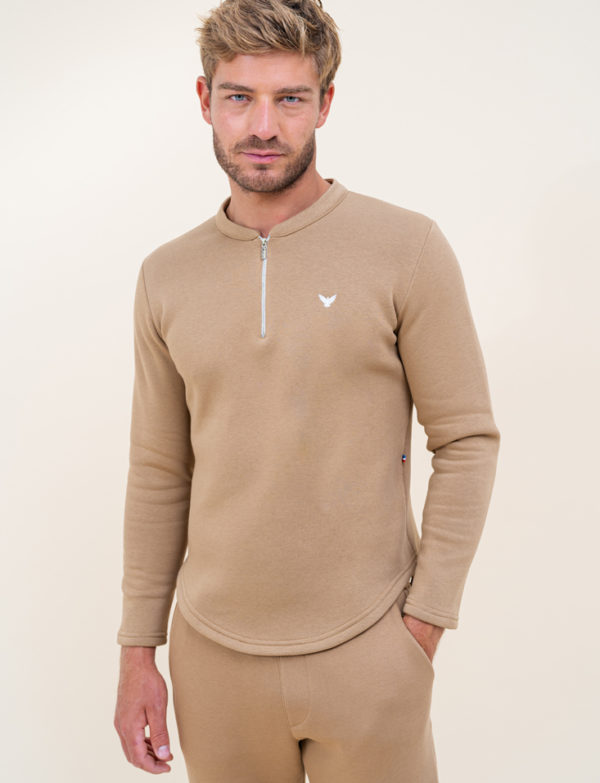 Sweat molleton camel homme ELOM PARIS