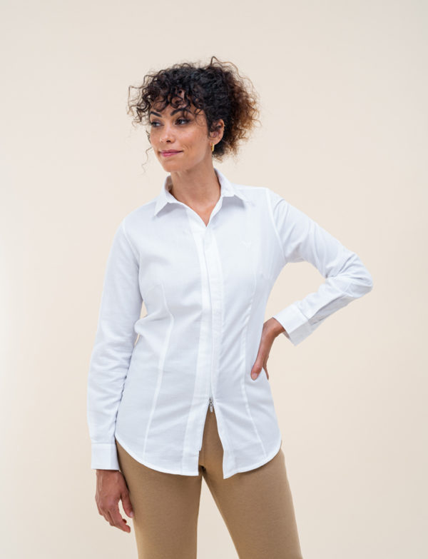 chemise zip coton blanche femme Elom Paris