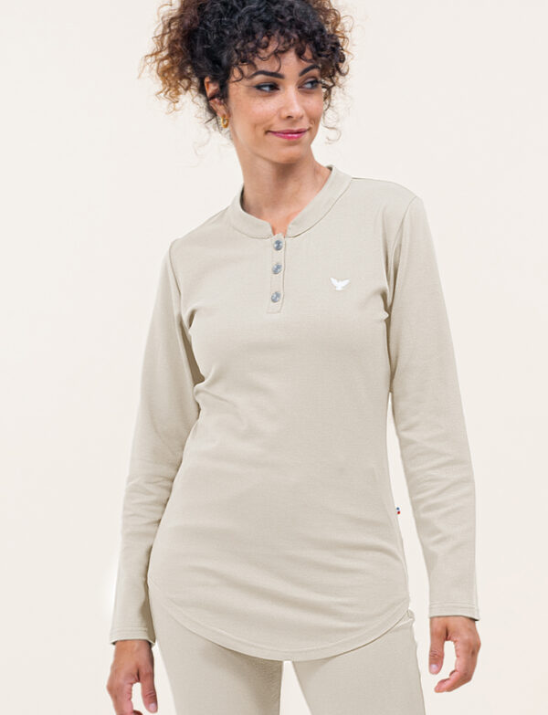 sweat confortable beige femme Elom Paris